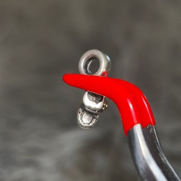 Pandora Two-Tone Blue Cz Baby Shoe Dangle Charm - Picture 3 of 4